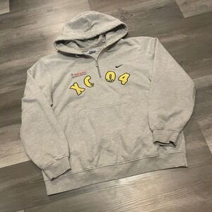 Nike Vintage 2004 Foot Locker Cross Country XC 04 Quarter Zip Hoodie Grey XL